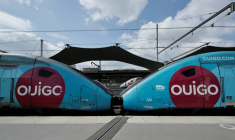 Des TGV Ouigode la SNCF à la gare de Lyon à Paris, le 24 avril 2025 ( AFP / STEPHANE DE SAKUTIN )
