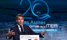 Le président de la République Emmanuel Macron aux Assises de l'économie de la mer à La Rochelle en Charente-Maritime, le 4 novembre 2025 ( POOL / Stephane Mahe )
