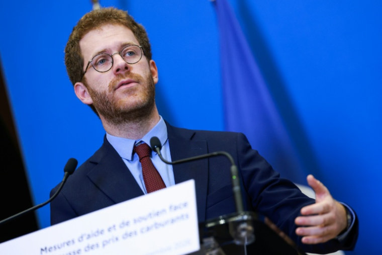 Le ministre des Comptes publics David Amiel lors d'une conférence de presse à Paris, le 22 septembre 2026 ( AFP / Kenzo TRIBOUILLARD )