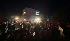 Sur le site de frappes israéliennes dans les banlieues sud de Beyrouth, au Liban, le 1er avril 2026 ( AFP / Ibrahim AMRO )