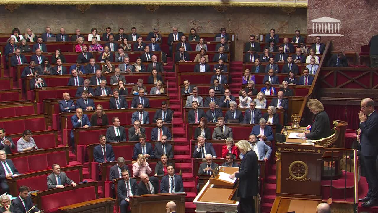 Motion de censure: l'année blanche inscrite dans le budget est une "année noire" (Le Pen)