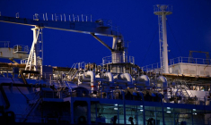 Un terminal de gaz naturel liquéfié (GNL) « Deutsche Ostsee » à Lubmin