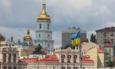 Une vue montre la capitale ukrainienne Kyiv