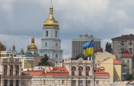Une vue montre la capitale ukrainienne Kyiv