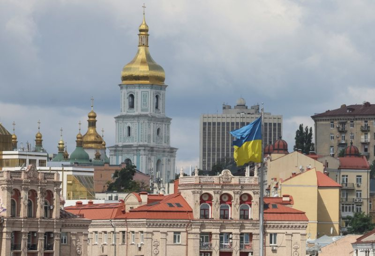 Une vue montre la capitale ukrainienne Kyiv