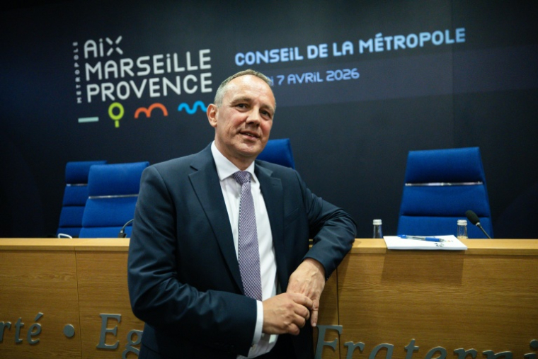 Nicolas Isnard, président de la métropole Aix-Marseille-Provence, à Marseille le 7 avril 2026 ( AFP / CLEMENT MAHOUDEAU )