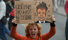 Grève contre la réforme des retraites, le 18 octobre 2022, à Paris.  ( AFP / ALAIN JOCARD )