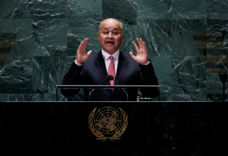 L'ancien président irakien Barham Saleh à l'ONU à New York le 23 septembre 2021 ( POOL / TIMOTHY A. CLARY )