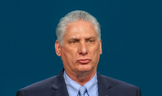 Le président cubain Miguel Diaz-Canel prend la parole lors de la session de haut niveau réunissant les chefs d'Etat et de gouvernement, dans le cadre du sommet des Nations unies sur le climat, à Dubaï, le 1er décembre 2023 ( AFP / Karim SAHIB )