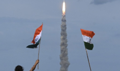 Un lancement de fusée au centre spatial, à Sriharikota (Inde), en 2023 ( AFP / R.SATISH BABU )