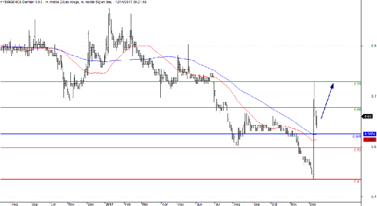 L'analyse technique d'Hybrigenics. (© Trading Central)