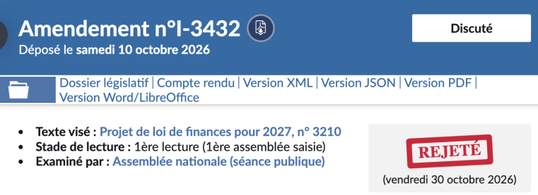 Amendement crypto rejeté.