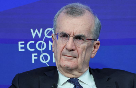 Le gouverneur de la Banque de France, François Villeroy de Galhau, à Davos