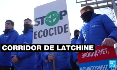 Manifestations à Stepanakert contre le blocage du seul axe routier vers l'Arménie par l'Azerbaïdjan