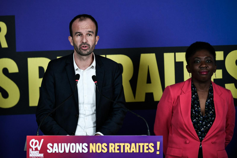 Manuel Bompard à Paris, le 22 février 2023. ( AFP / STEPHANE DE SAKUTIN )