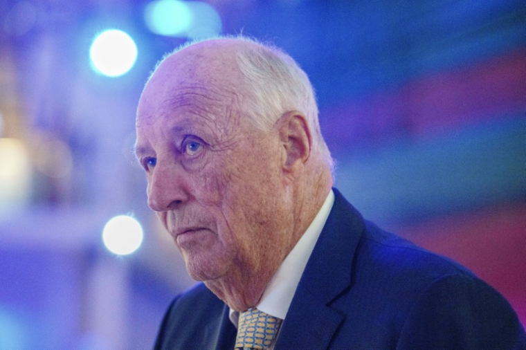 Le roi Harald V de Norvège assiste à la commémoration du centenaire du comité du Fram et à l'inauguration d'une exposition au musée Fram à Oslo, le 21 mai 2025. ( NTB / Javad Parsa )