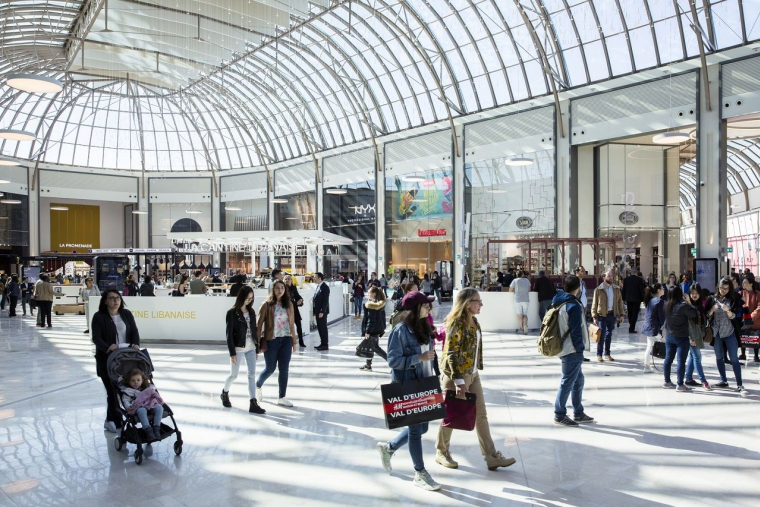 Le centre commercial de Val d'Europe opéré par Klépierre. (crédit photo : Klépierre / Alfred Cromback )