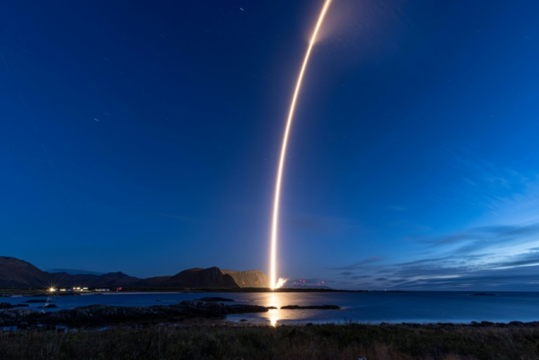 Photo diffusée le 6 septembre 2026 par la société allemande Isar Aerospace, montrant le lancement d'une fusée en orbite depuis Andøya, en Norvège, le 5 septembre 2026 ( Isar Aerospace / Handout )