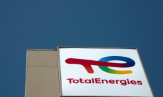 Logo TotalEnergies à Berlin le 29 avril 2022. ( AFP / Astrid VELLGUTH )