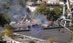 Vue de la suite d'une attaque de missile ukrainien sur Sébastopol, en Crimée