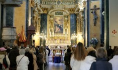 Funérailles d'Evelyne Leclercq célébrées à la cathédrale Sainte-Réparate à Nice le 13 janvier 2026 ( AFP / Valery HACHE )