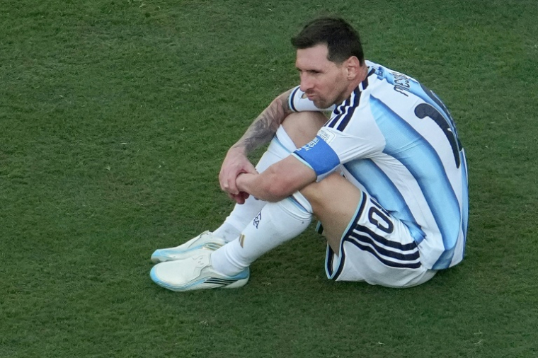 La déception de Lionel Messi battu en finale du Mondial avec l'Argentine face à l'Espagne, le 19 juillet 2026 à East Rutherford  ( AFP / TIMOTHY A. CLARY )
