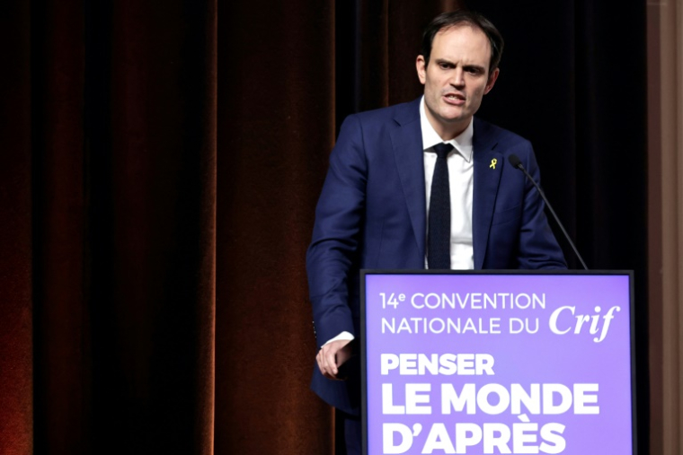 Le président du Crif Yonathan Arfi le 24 novembre 2024 à Paris ( AFP / STEPHANE DE SAKUTIN )