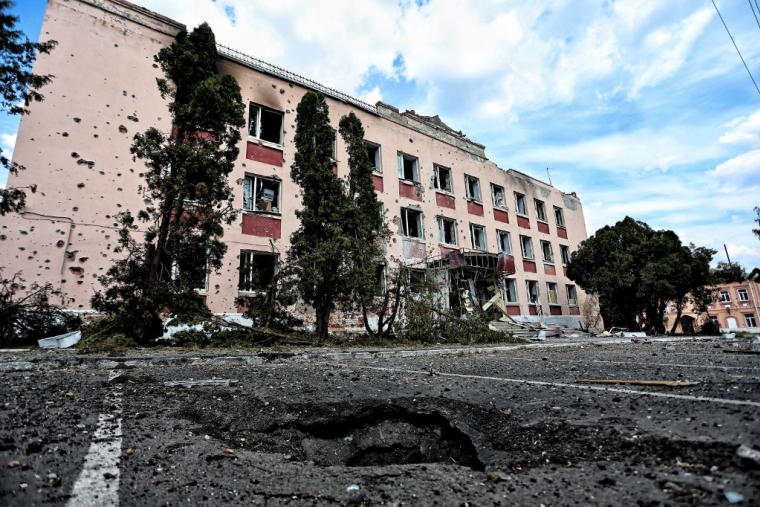 Un bâtiment dans la ville de Soudja, en Russie, le 16 août 2024. (illustration) ( AFP / YAN DOBRONOSOV )