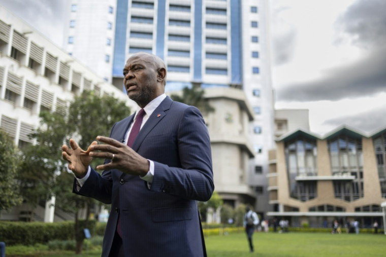L'homme d'affaires et philantrope nigérian Tony Elumelu, le 11 mai 2026 à Nairobi au Kenya ( AFP / Tony KARUMBA )