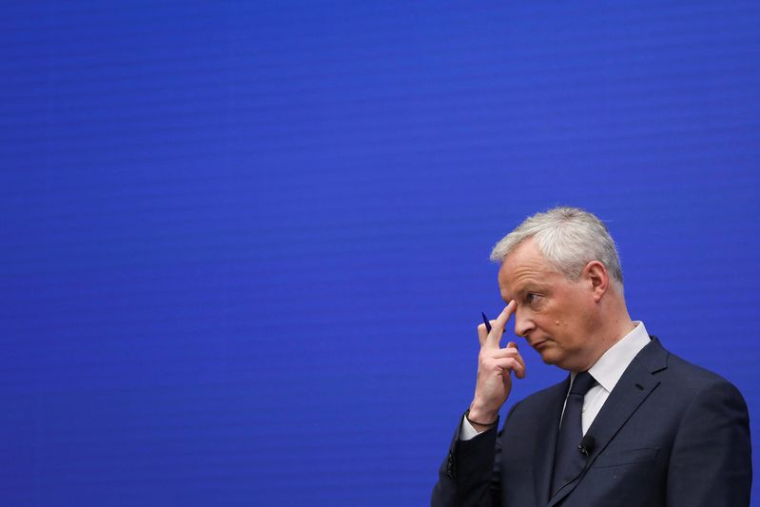 Bruno le Maire, ministre français de l'économie, lors d'une conférence de presse à Washington, États-Unis