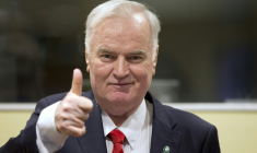 Ratko Mladic, l'ex-chef militaire des Serbes de Bosnie, lors de son procès au tribunal de La Haye, le 22 novembre 2017 ( POOL / Peter Dejong )
