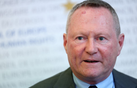 Michael O'Flaherty, en avril 2024, à Strasbourg ( AFP / FREDERICK FLORIN )