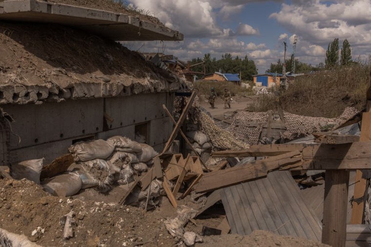 Un poste frontière entre l'Ukraine et la Russie dans la région de Soumy, en Ukraine, le 14 août 2024. ( AFP / ROMAN PILIPEY )