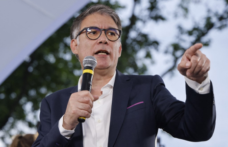 Olivier Faure à Montreuil, le 17 juin 2024. ( AFP / LUDOVIC MARIN )