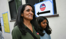 Los Angeles Council member Nithya Raman advanced to a runoff in the mayoral election against incumbent Karen Bass ( AFP / Patrick T. Fallon )