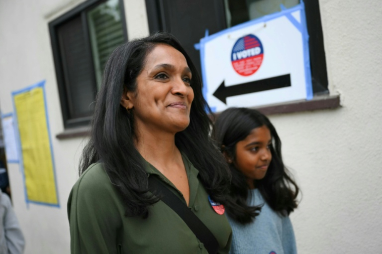 Los Angeles Council member Nithya Raman advanced to a runoff in the mayoral election against incumbent Karen Bass ( AFP / Patrick T. Fallon )