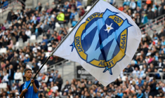 La réorganisation se poursuit à la tête de l'OM, qui a annoncé samedi soir que Pablo Longoria, qui était aux commandes depuis cinq ans, avait été remplacé en tant que "président du directoire" par Alban Juster, un autre jeune dirigeant du club marseillais. ( AFP / GERARD JULIEN )