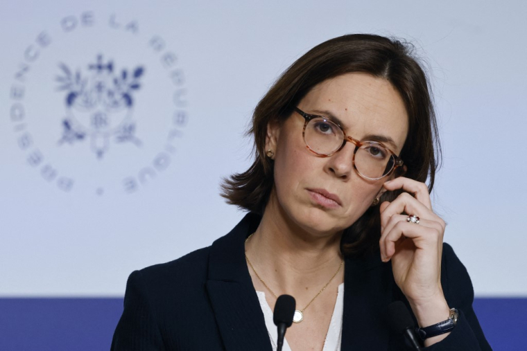 Amélie de Montchalin, le 16 avril 2025, à Paris ( AFP / LUDOVIC MARIN )