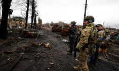 UKRAINE: LES CORPS DE CIVILS JONCHENT LES RUES DE BOUTCHA APRÈS LE RETRAIT RUSSE