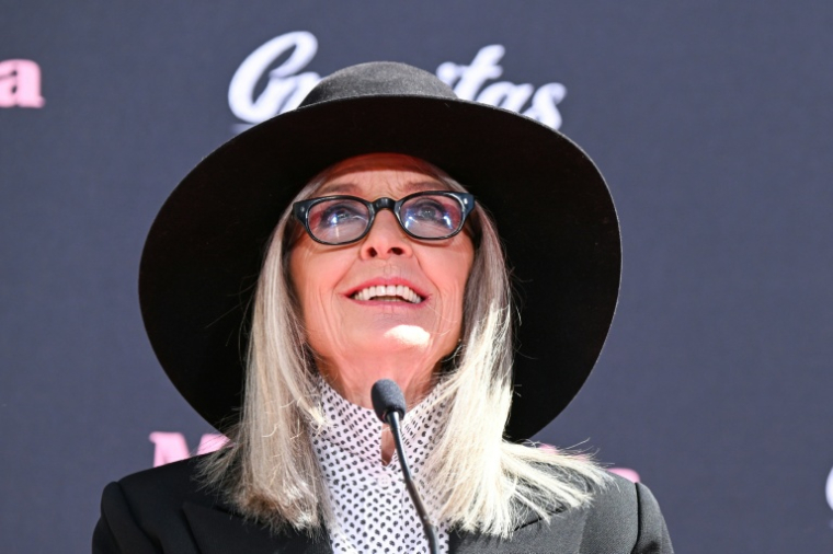 L'actrice américaine Diane Keaton au Chinese Theatre à Hollywood, en Californie, le 11 août 2022 ( AFP / Patrick T. FALLON )