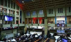 Vue de l'intérieur de la bourse d'Amsterdam