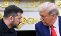 Volodymyr Zelensky et Donald Trump, à Washington DC, le 18 août 2025 ( AFP / MANDEL NGAN )