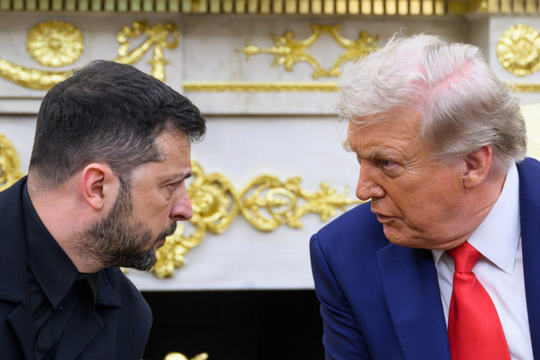 Volodymyr Zelensky et Donald Trump, à Washington DC, le 18 août 2025 ( AFP / MANDEL NGAN )