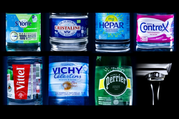 Une procédure judiciaire est déjà en cours à Paris après des plaintes d'associations de défense des consommateurs pour "tromperie" visant Nestlé Waters (Vittel, Perrier et Contrex) et son concurrent Sources Alma (Cristaline, St-Yorre, Vichy Célestins) ( AFP / JOEL SAGET )