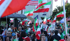 Des militants participent à un rassemblement "Iran libre" à Los Angeles, en Californie, le 11 janvier 2026 ( AFP / Jonathan Alcorn )