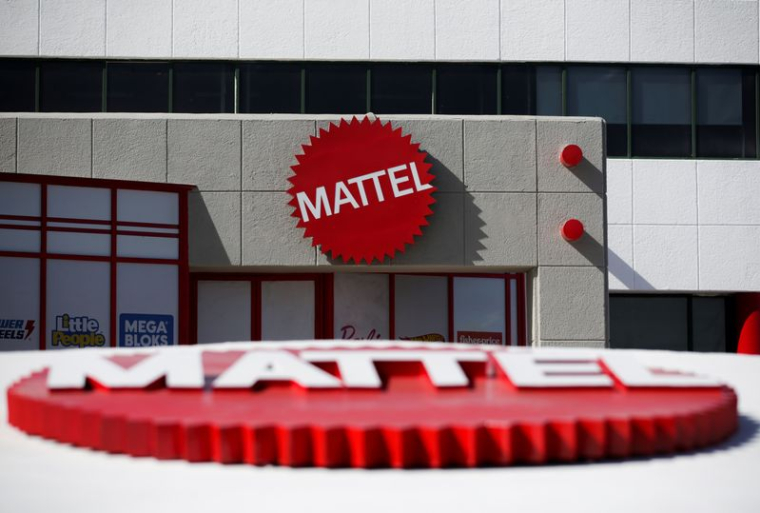 Le logo de la société Mattel à l'usine de Montoi, au Mexique