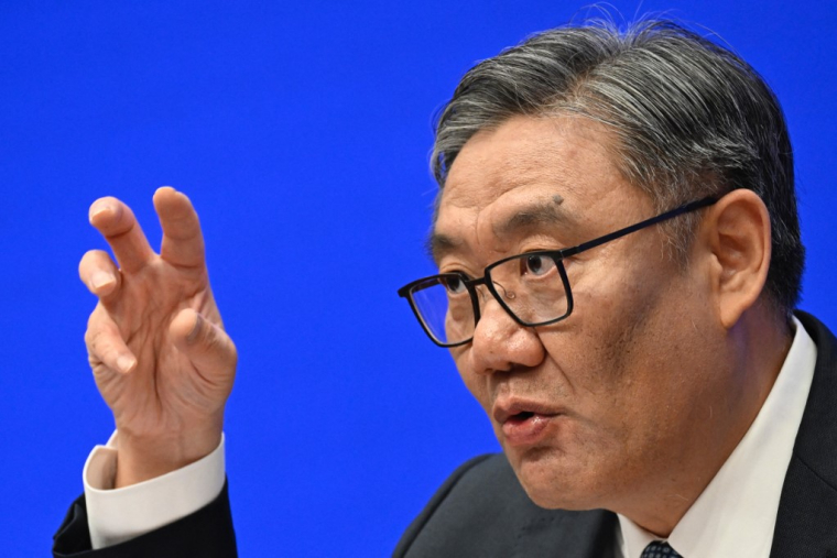 Wang Wentao, ministre chinois du Commerce, le 18 juillet 2025, à Pékin ( AFP / WANG ZHAO )