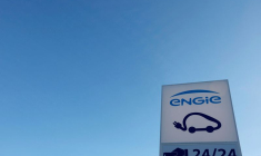 Le logo d'Engie sur une station à Guignicourt