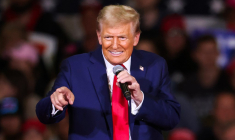 Donald Trump à Lancaster, aux États-Unis, le 20 octobre 2024. ( AFP / CHARLY TRIBALLEAU )