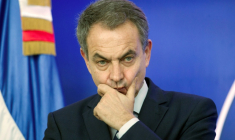 L'ex-Premier ministre espagnol José Luis Rodríguez Zapatero lors d'une conférence de presse au ministère des Affaires étrangères de la République dominicaine, à Saint-Domingue, le 7 février 2018 ( AFP / Erika SANTELICES )